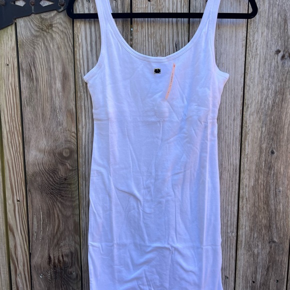 NWT Victoria's Secret White Cotton Rib Tank Slip Dress Sz Medium - Picture 4 of 9